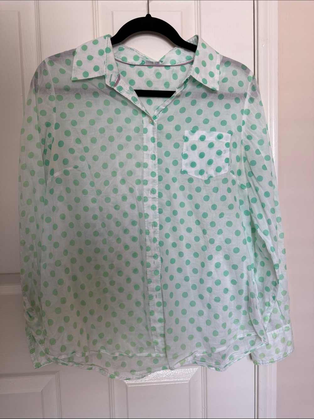 Boden Mint Green Polka Dot Button-Down Shirt